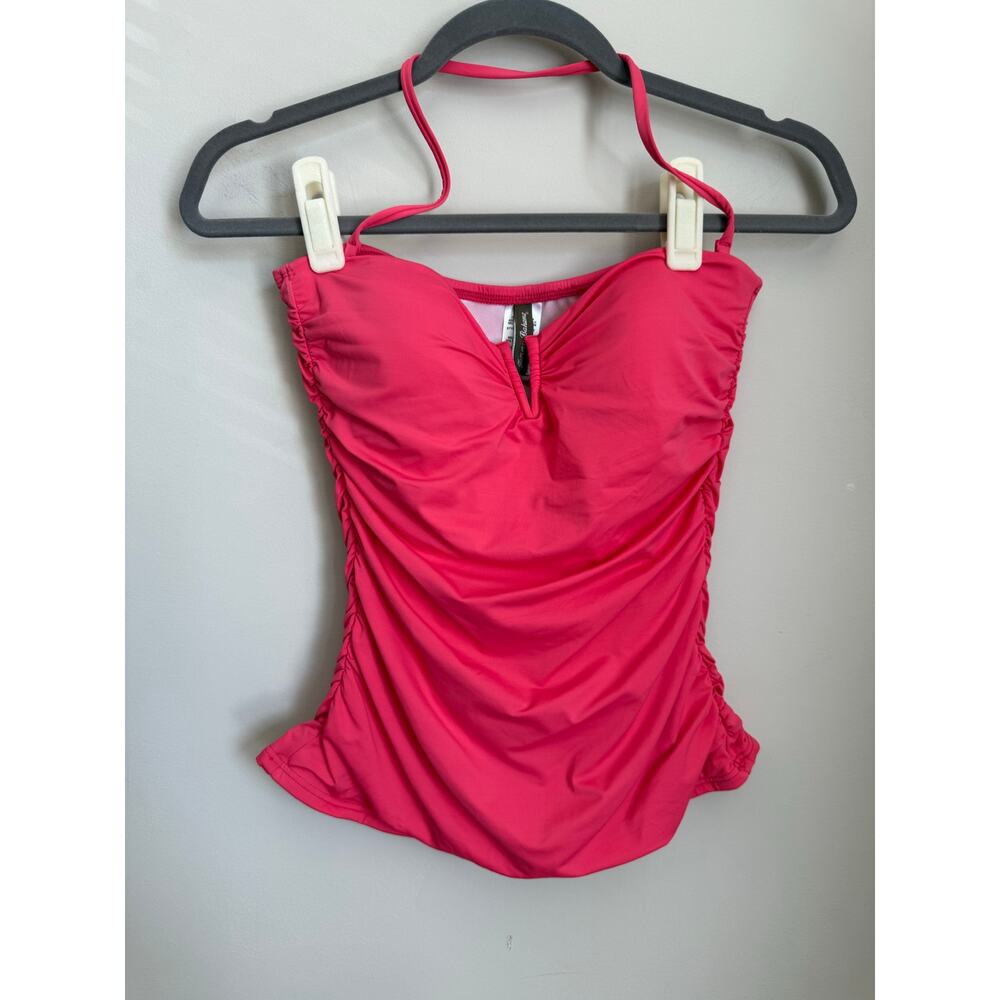 Tommy Bahama Hot Pink Ruched Tankini Swim Top Size XS